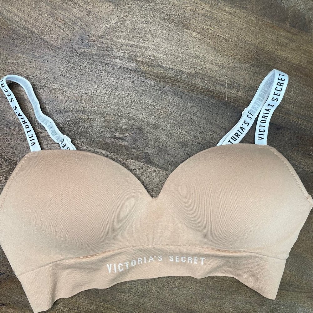Victoria's Secret Nude Bralette Bra Women's Size Large 36C, 36D, 38B, 38C
